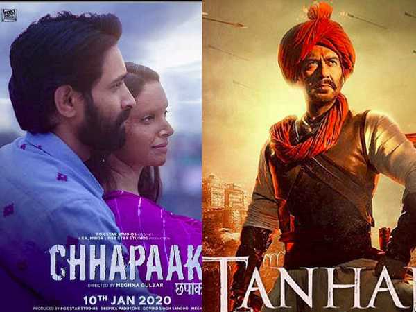 बॉक्स ऑफिस कलेक्शन में दीपिका की 'Chhapaak' से आगे निकली अजय की फिल्म 'Tanhaji'