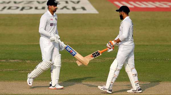 IND vs NZ Test: पहले दिन का खेल खत्म, जडेजा और अय्यर क्रीज पर मौजूद