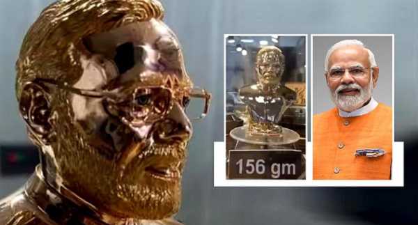 कारीगर ने पीएम नरेंद्र मोदी की बनाई 156 ग्राम वजनी सोने की मूर्ति, खरीदने वालों की मची होड़