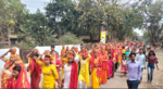 मायावती मातृ मंदिर के वार्षिक पूजा पर निकाली गई कलश यात्रा
