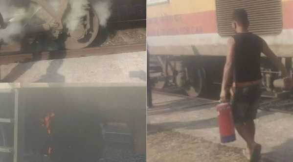 कोडरमा-लुधियाना-धनबाद एक्सप्रेस (13308) ट्रेन की ब्रेक बाइंडिंग में आग, बड़ी दुर्घटना से होने बची