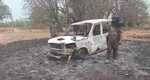 चंदवा बारात में आई स्कॉर्पियो वाहन में आग लगी, स्कॉर्पियो जल कर खाक, जांच में जुटी पुलिस